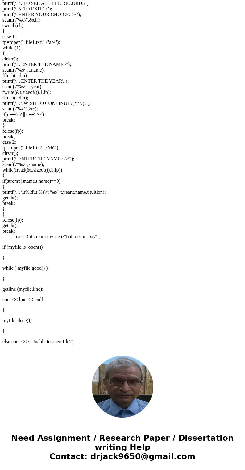 Program 3 Write a C++ program using arrays that will; 1.Read in data from a data file of ten(10) records, 2.Print the original data, 3.Using the Bubble Sort alg Program 3 Write a C++ program using arrays that will; 1.Read in data from a data file of ten(10) records, 2.Print the original data, 3.Using the Bubble Sort alg