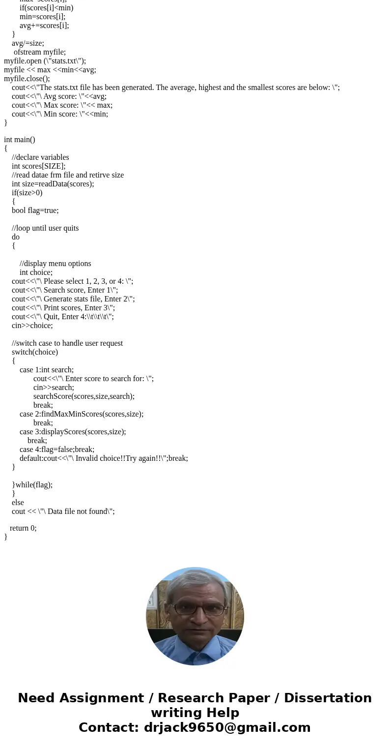 The purpose of this assignment is to get experience with an array, do while loop and read and write file operations. Your goal is to create a program that reads The purpose of this assignment is to get experience with an array, do while loop and read and write file operations. Your goal is to create a program that reads