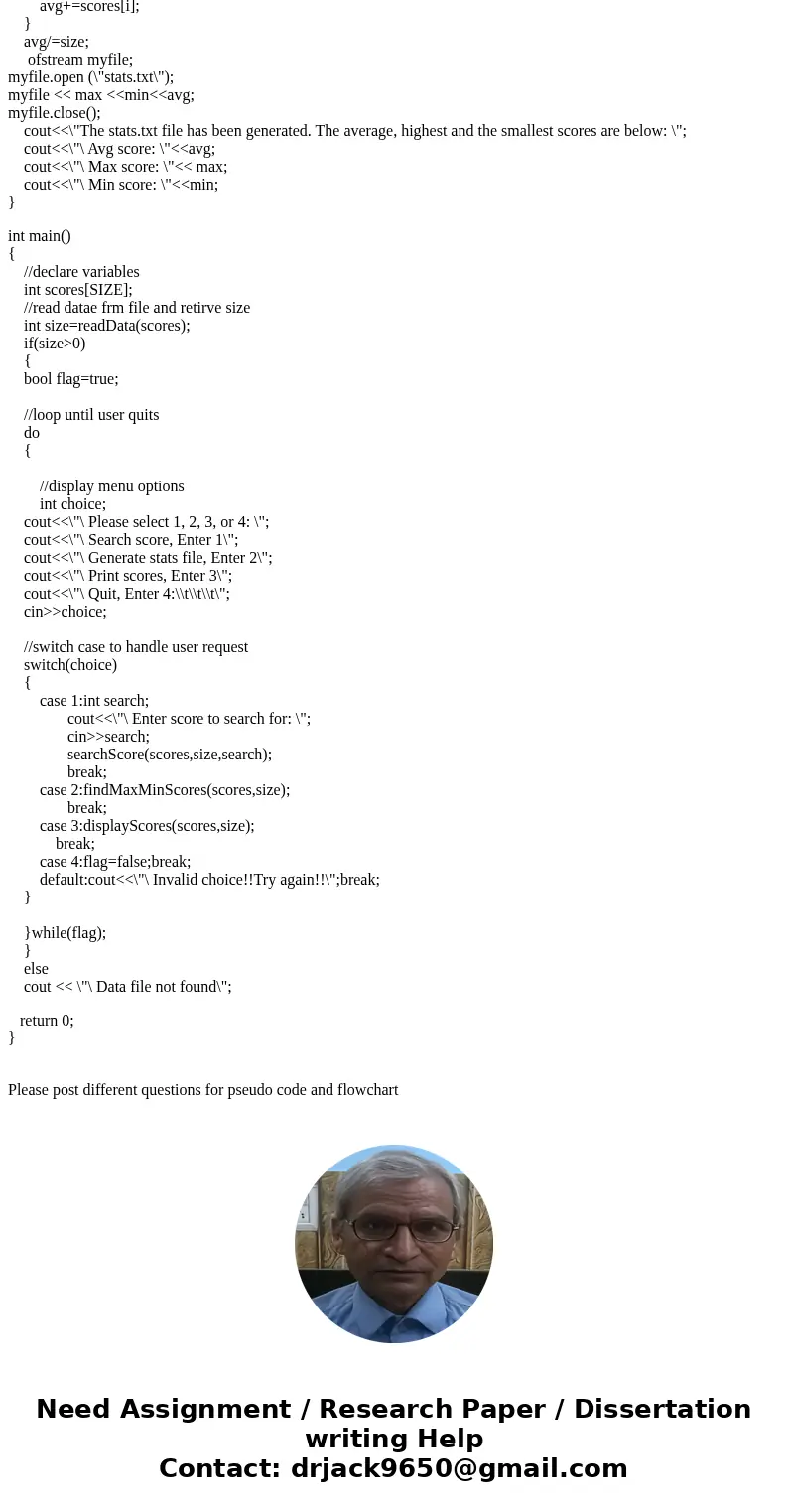 The purpose of this assignment is to get experience with an array, do while loop and read and write file operations. Your goal is to create a program that reads The purpose of this assignment is to get experience with an array, do while loop and read and write file operations. Your goal is to create a program that reads