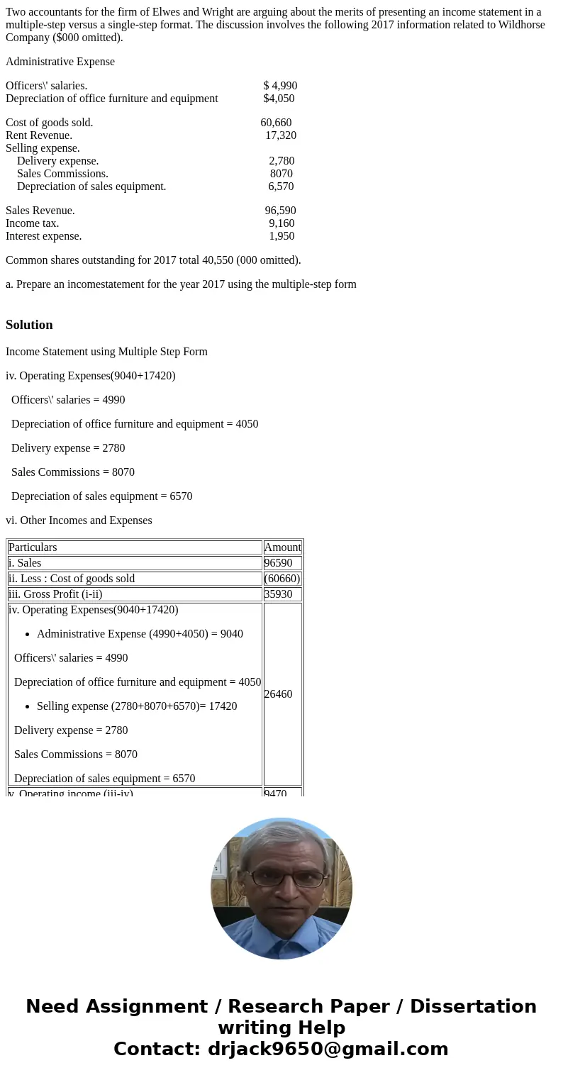 Two accountants for the firm of Elwes and Wright are arguing about the merits of presenting an income statement in a multiple-step versus a single-step format.  Two accountants for the firm of Elwes and Wright are arguing about the merits of presenting an income statement in a multiple-step versus a single-step format.