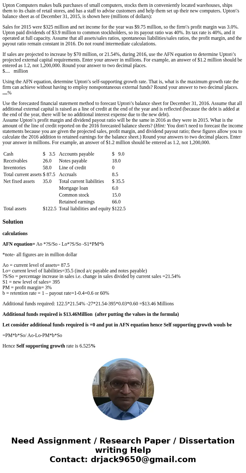 Upton Computers makes bulk purchases of small computers, stocks them in conveniently located warehouses, ships them to its chain of retail stores, and has a sta