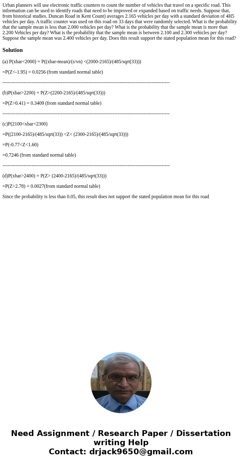 Urban planners will use electronic traffic counters to count the number of vehicles that travel on a specific road. This information can be used to identify ro  Urban planners will use electronic traffic counters to count the number of vehicles that travel on a specific road. This information can be used to identify ro