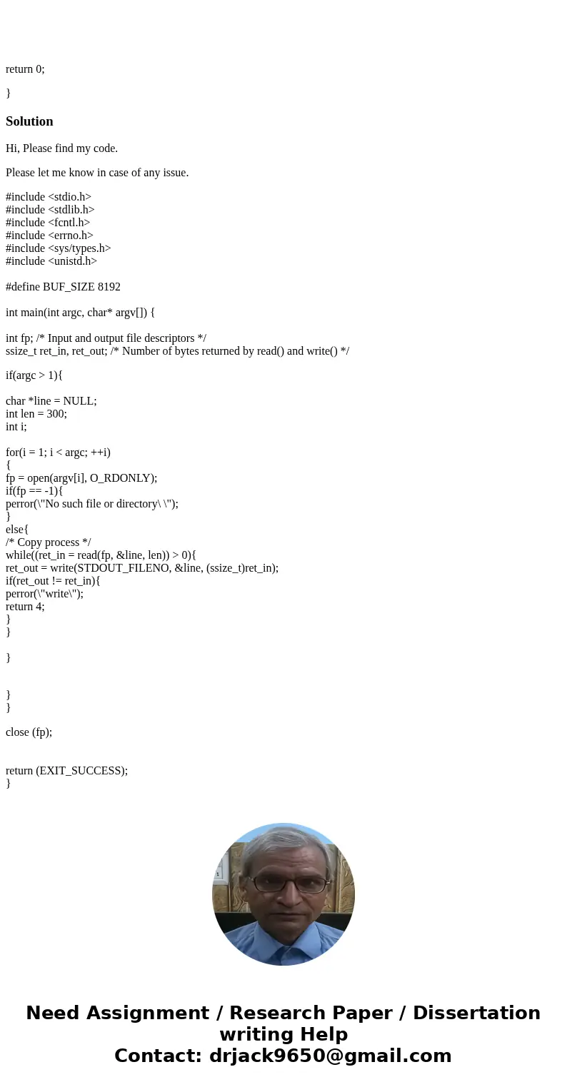 USE C LANGUAGE ONLY. For this assignment, you will rewrite the cat program from HW01. This time, however, all interactions with the file will be used with syste