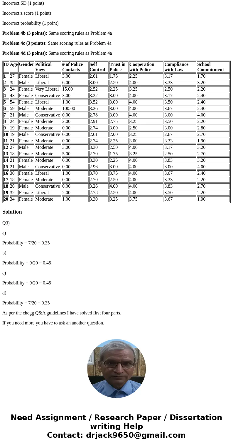 Use the following data set for Q3 and Q4 Q3) For the following, compute the probability of randomly selecting a case with the following variable attribute from  Use the following data set for Q3 and Q4 Q3) For the following, compute the probability of randomly selecting a case with the following variable attribute from