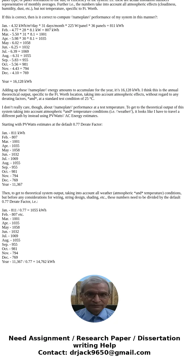 Using PV Watts, create the table below for Dayton, Ohio and another for Miami, Florida. Your table may not agree exactly. Draw a comparative conclusion. Using   Using PV Watts, create the table below for Dayton, Ohio and another for Miami, Florida. Your table may not agree exactly. Draw a comparative conclusion. Using