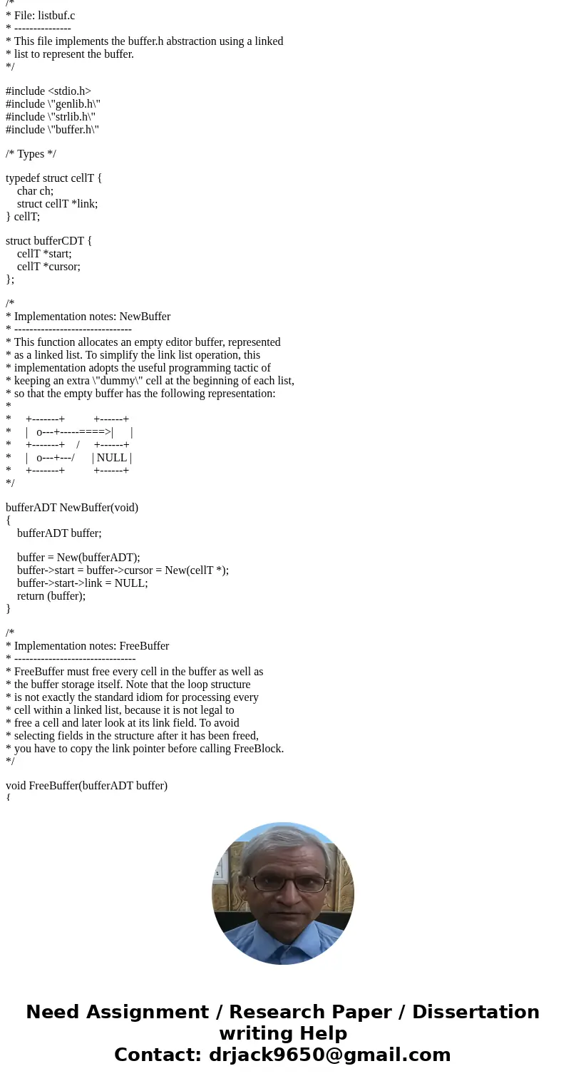 void ReplaceCharInBuffer(bufferADT buffer, char oldch, char newch); When this function is called, it should start searching from the current cursor position, lo void ReplaceCharInBuffer(bufferADT buffer, char oldch, char newch); When this function is called, it should start searching from the current cursor position, lo