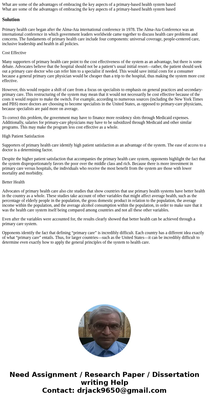 What are some of the advantages of embracing the key aspects of a primary-based health system based What are some of the advantages of embracing the key aspect  What are some of the advantages of embracing the key aspects of a primary-based health system based What are some of the advantages of embracing the key aspect
