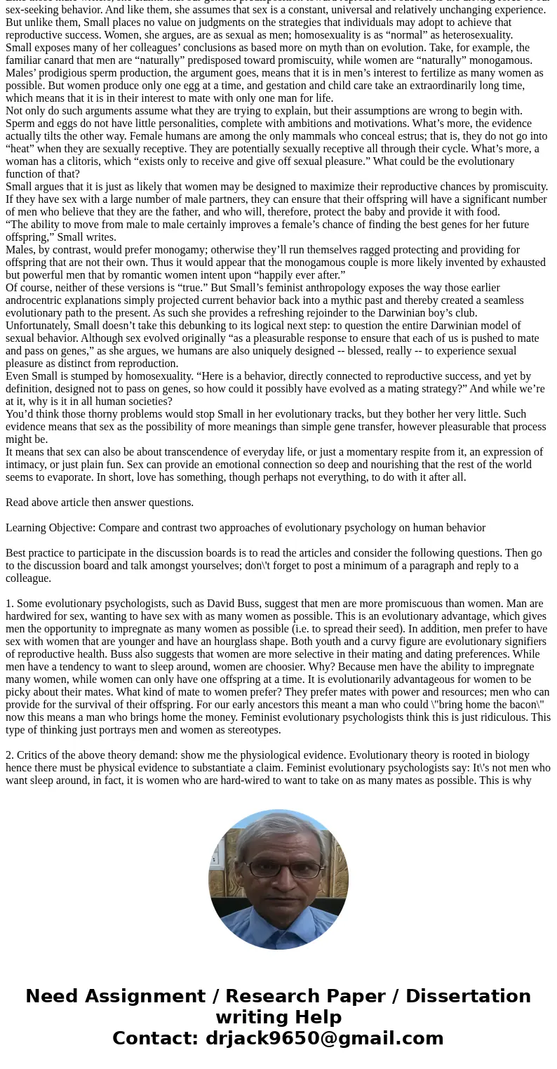  What’s Love Got To Do With It? The Evolution of Human Mating By Meredith F. Small Reviewed By Michael S. Kimmel When Tina Turner first bitterly asked “What’s l