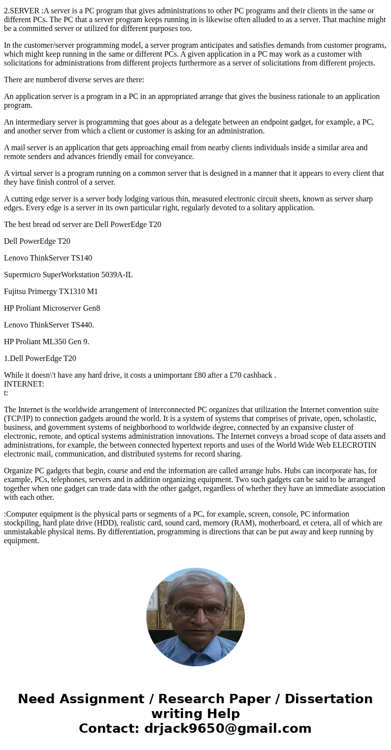 Write a A minimum of 2 pages of text describing the hardware components of REFERnet (more info here: http://www.refersoftware.com/refernet.aspx Paper and should Write a A minimum of 2 pages of text describing the hardware components of REFERnet (more info here: http://www.refersoftware.com/refernet.aspx Paper and should