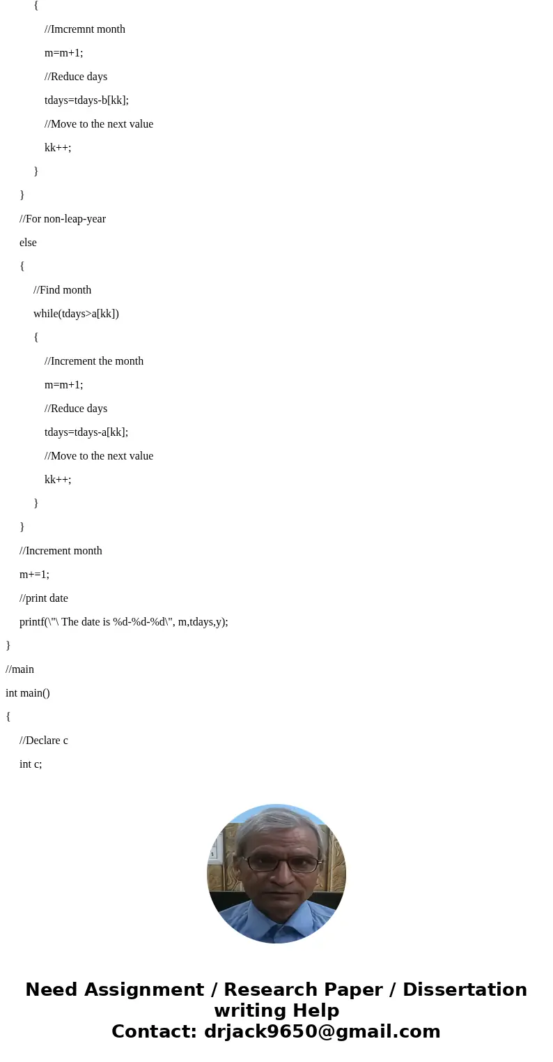  Write a program to solve the date and days passed in a year. There are two parts in this program; the first part will accept date to find passed days in the ye