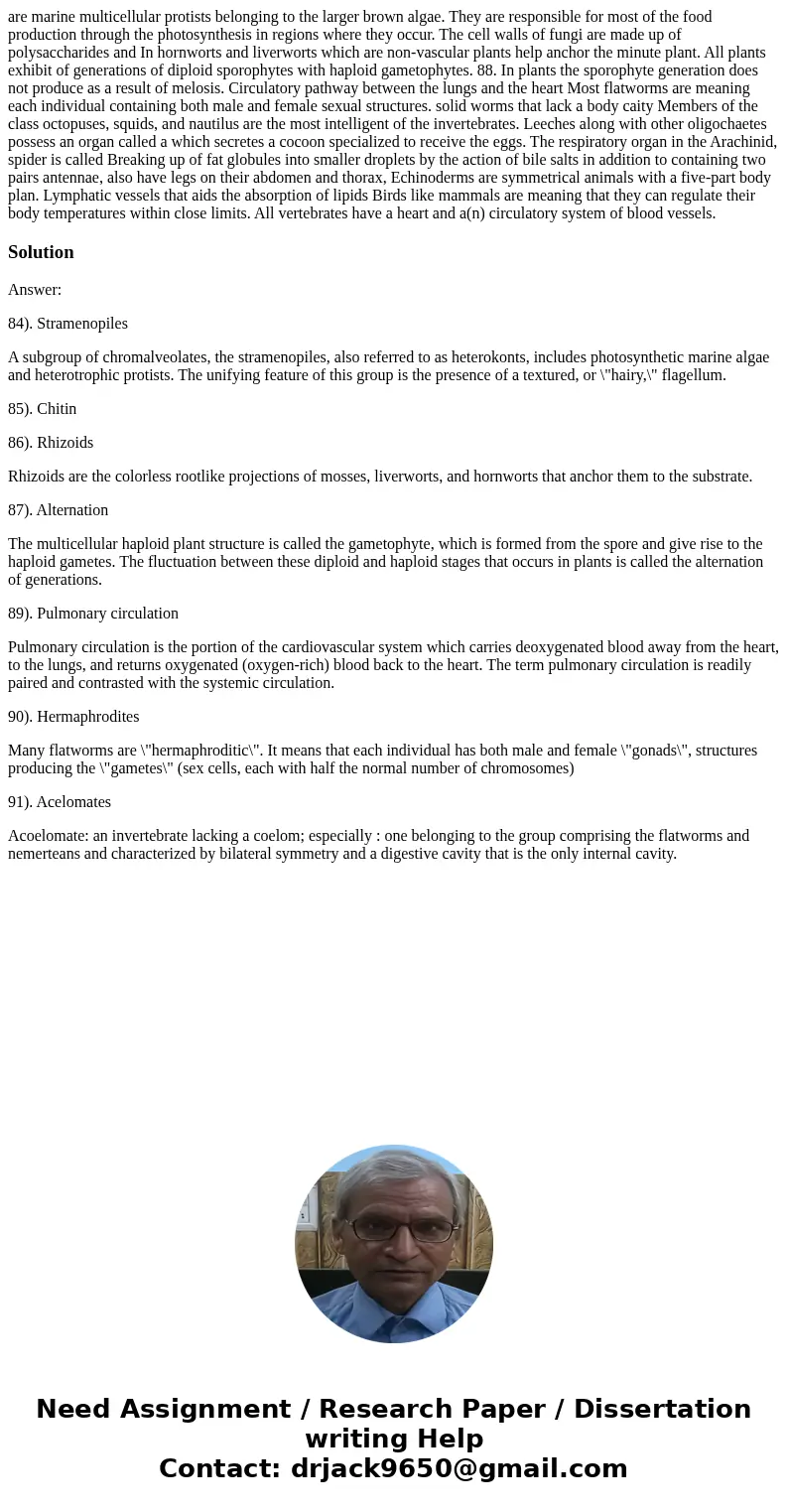 are marine multicellular protists belonging to the larger brown algae. They are responsible for most of the food production through the photosynthesis in regio  are marine multicellular protists belonging to the larger brown algae. They are responsible for most of the food production through the photosynthesis in regio