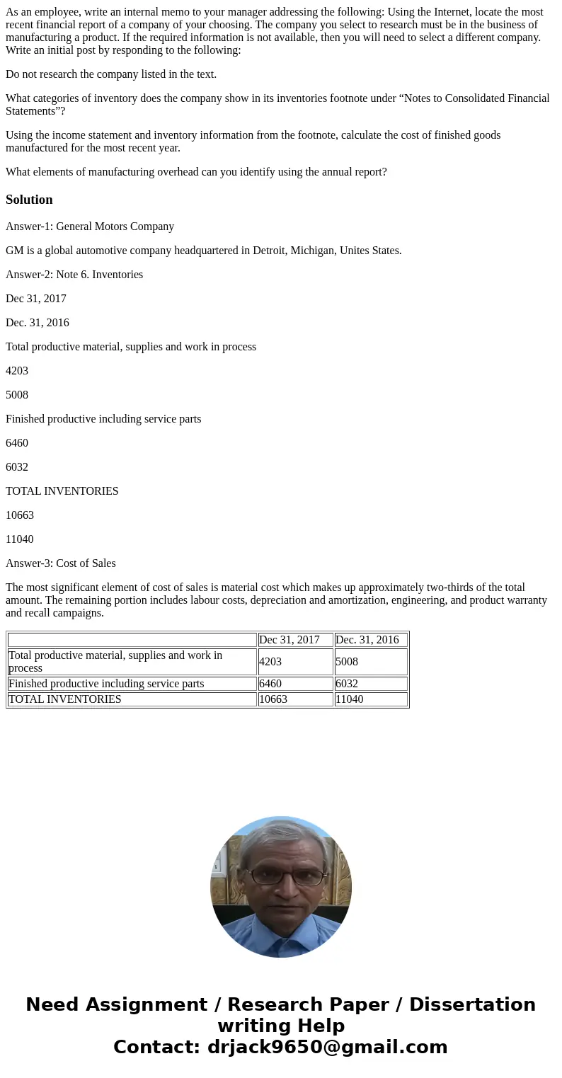 As an employee, write an internal memo to your manager addressing the following: Using the Internet, locate the most recent financial report of a company of you As an employee, write an internal memo to your manager addressing the following: Using the Internet, locate the most recent financial report of a company of you
