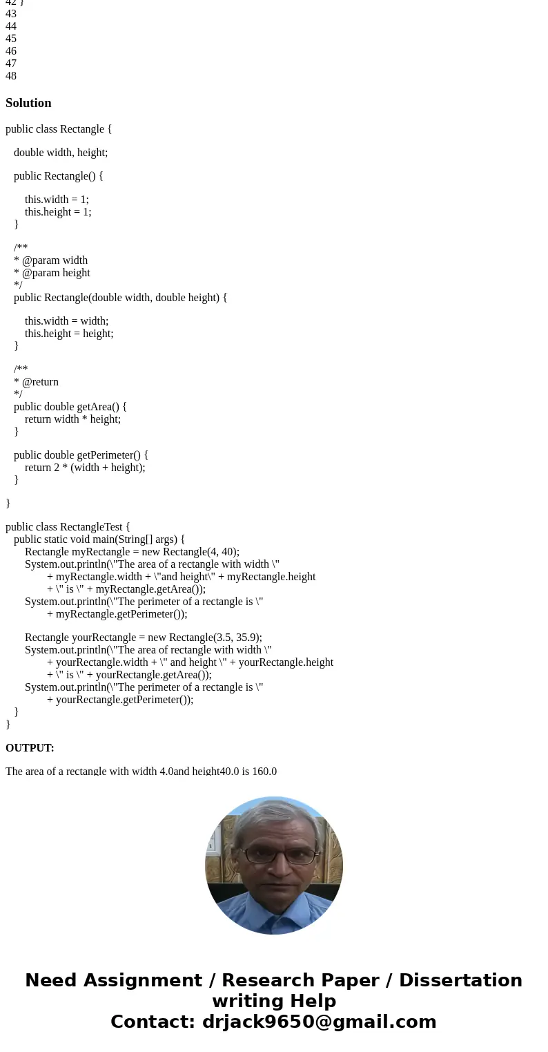 Below is my code and it is not working, here are the instructions: (The Rectangle class) Following the example of the Circle class in Section 9.2, design a clas Below is my code and it is not working, here are the instructions: (The Rectangle class) Following the example of the Circle class in Section 9.2, design a clas