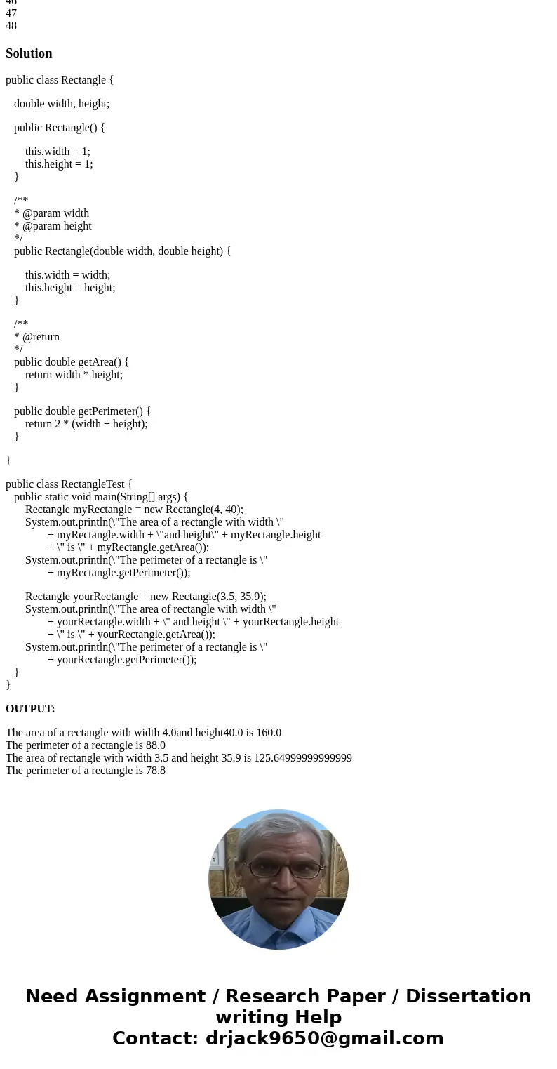 Below is my code and it is not working, here are the instructions: (The Rectangle class) Following the example of the Circle class in Section 9.2, design a clas Below is my code and it is not working, here are the instructions: (The Rectangle class) Following the example of the Circle class in Section 9.2, design a clas