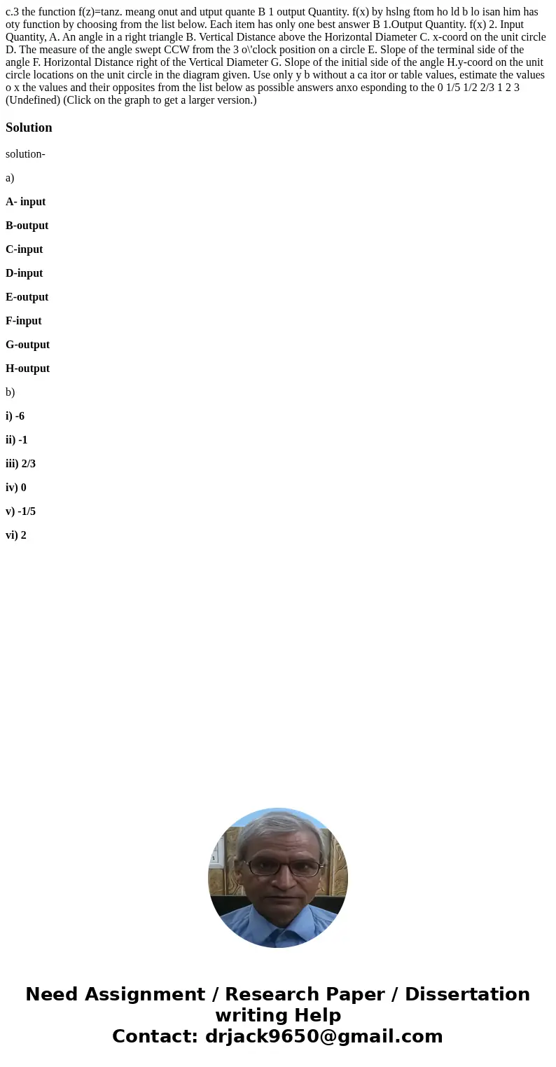 c.3 the function f(z)=tanz. meang onut and utput quante B 1 output Quantity. f(x) by hslng ftom ho ld b lo isan him has oty function by choosing from the list   c.3 the function f(z)=tanz. meang onut and utput quante B 1 output Quantity. f(x) by hslng ftom ho ld b lo isan him has oty function by choosing from the list