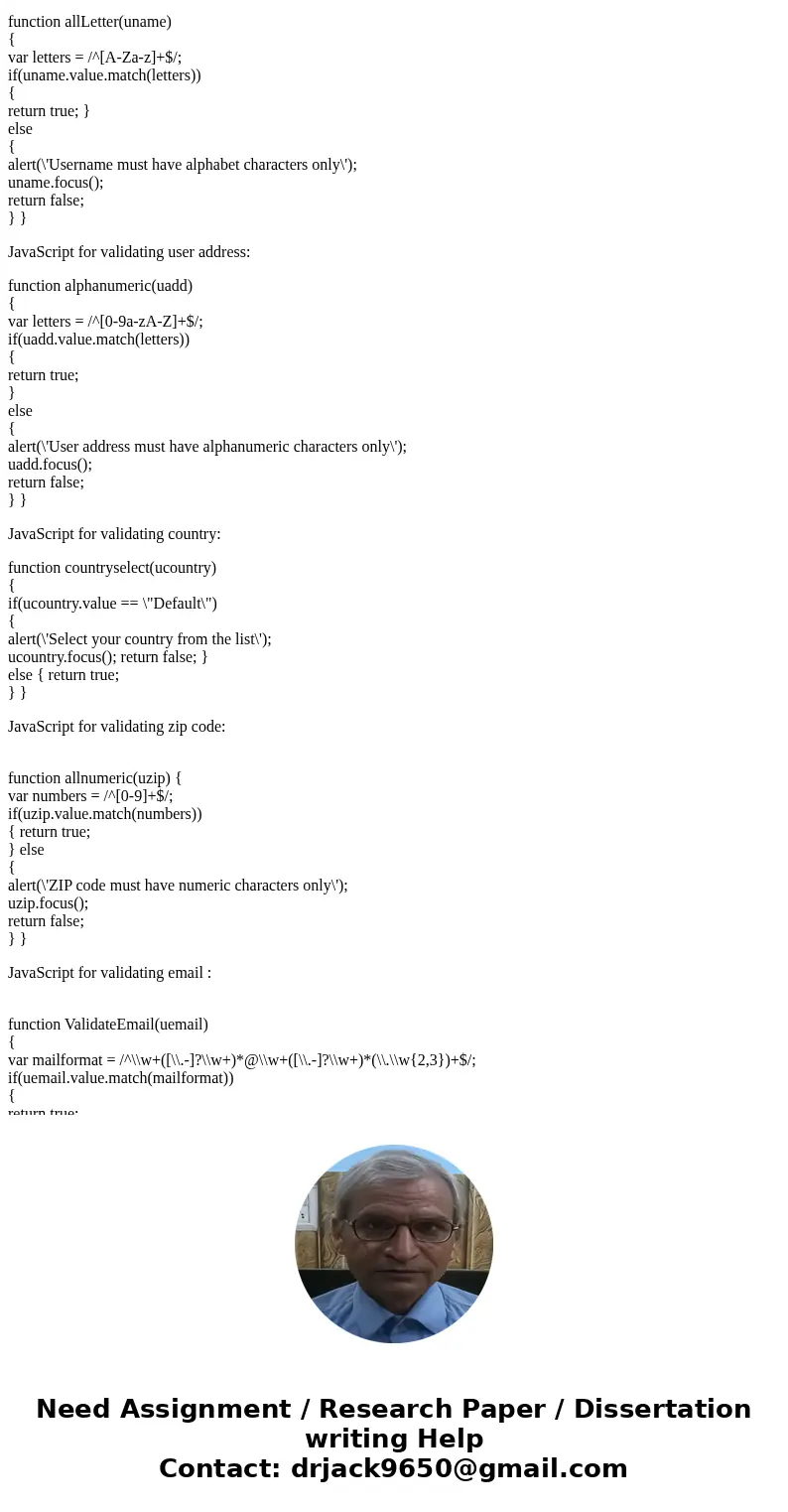 Create a form with form validation using JavascriptSolutionHtml code: <!DOCTYPE html> <html lang=\ Create a form with form validation using JavascriptSolutionHtml code: <!DOCTYPE html> <html lang=\