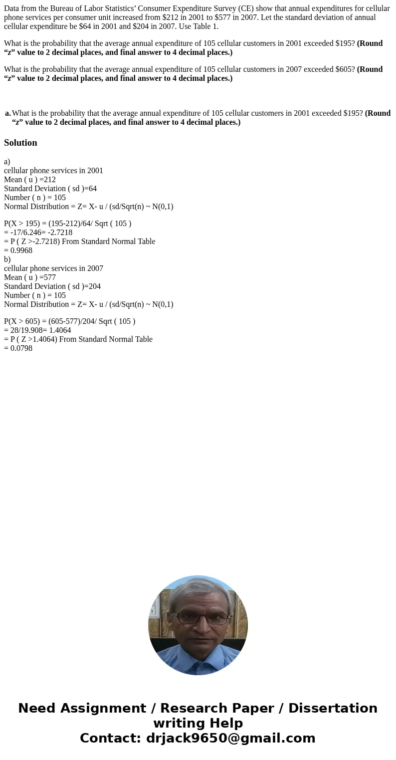 Data from the Bureau of Labor Statistics’ Consumer Expenditure Survey (CE) show that annual expenditures for cellular phone services per consumer unit increased Data from the Bureau of Labor Statistics’ Consumer Expenditure Survey (CE) show that annual expenditures for cellular phone services per consumer unit increased