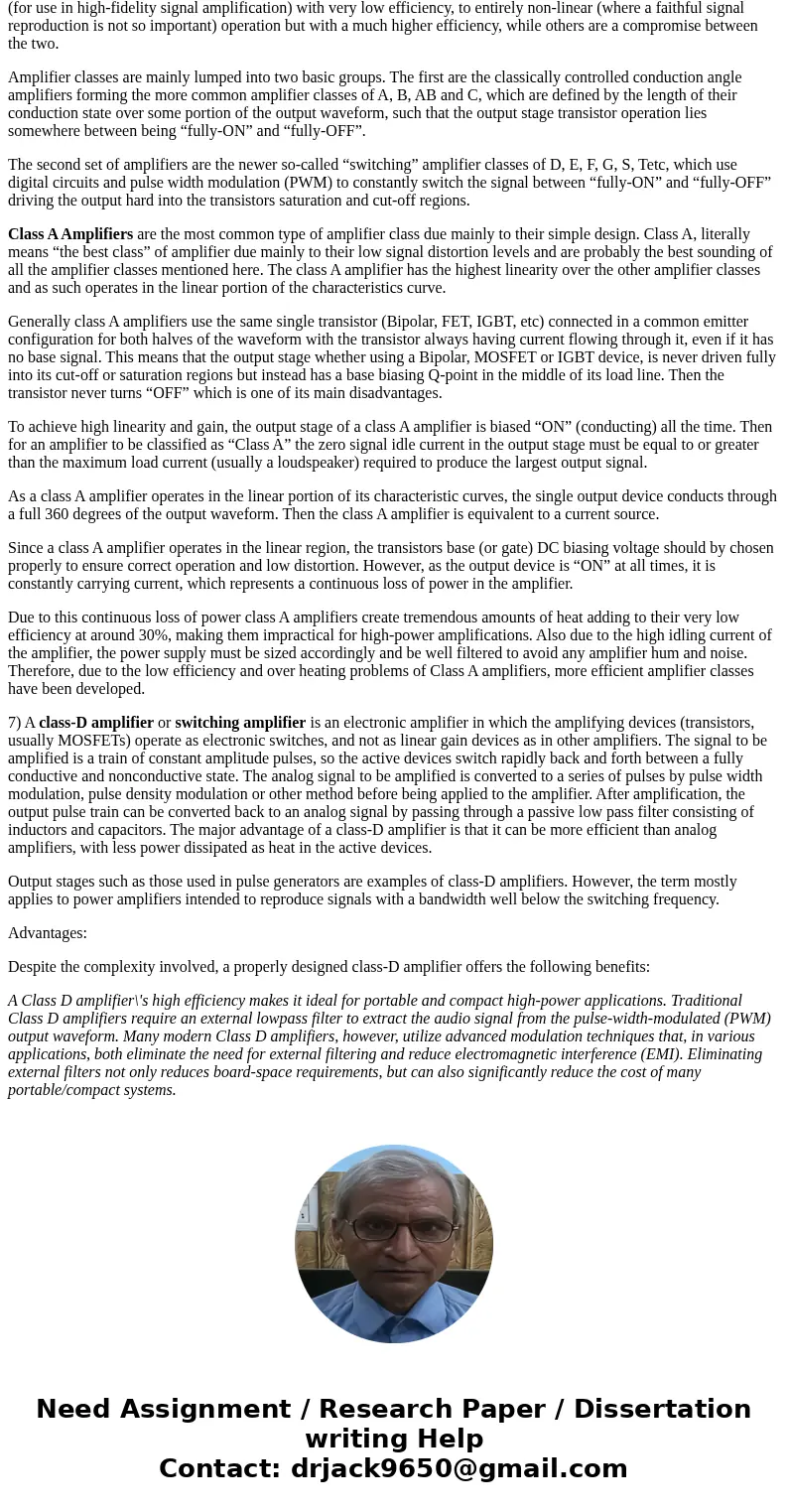 Dear Chegg! need some help with final exam review Solution6) Not all amplifiers are the same and there is a clear distinction made between the way their output  Dear Chegg! need some help with final exam review Solution6) Not all amplifiers are the same and there is a clear distinction made between the way their output