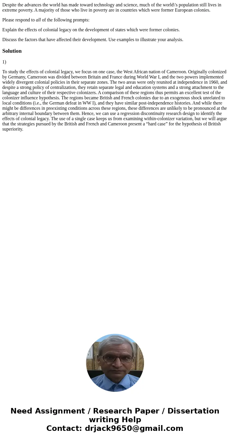 Despite the advances the world has made toward technology and science, much of the world\'s population still lives in extreme poverty. A majority of those who l Despite the advances the world has made toward technology and science, much of the world\'s population still lives in extreme poverty. A majority of those who l