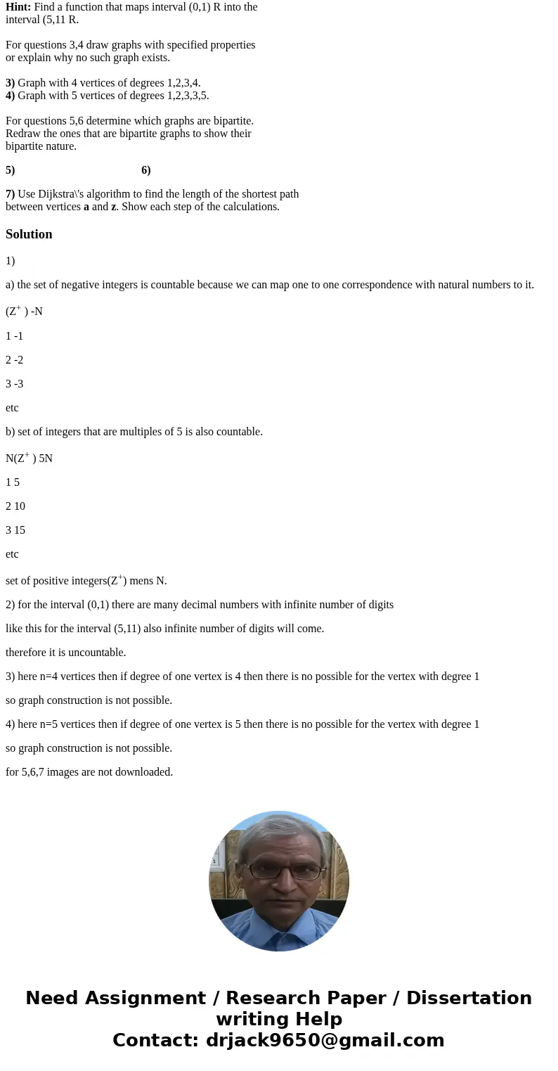 DISCRETE MATHEMATIC 1) Show that each of the following sets is countable: a) set of negative integers; b) set of integers that are multiples of 5; For a) and b) DISCRETE MATHEMATIC 1) Show that each of the following sets is countable: a) set of negative integers; b) set of integers that are multiples of 5; For a) and b)
