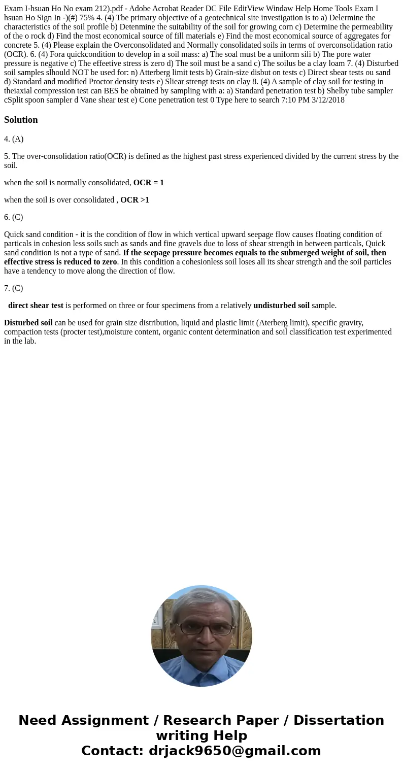  Exam I-hsuan Ho No exam 212).pdf - Adobe Acrobat Reader DC File EditView Windaw Help Home Tools Exam I hsuan Ho Sign In -)(#) 75% 4. (4) Tbe primary objective 