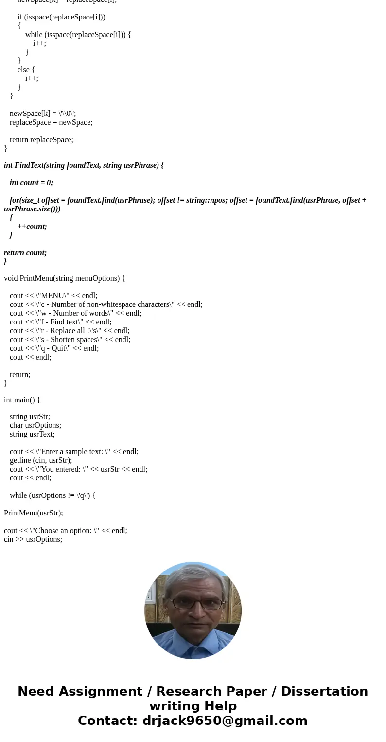 I finished the majority of my program, but having trouble with one key feature. My FindText() incorrectly returns 0 during a unit test. I included my code at th I finished the majority of my program, but having trouble with one key feature. My FindText() incorrectly returns 0 during a unit test. I included my code at th