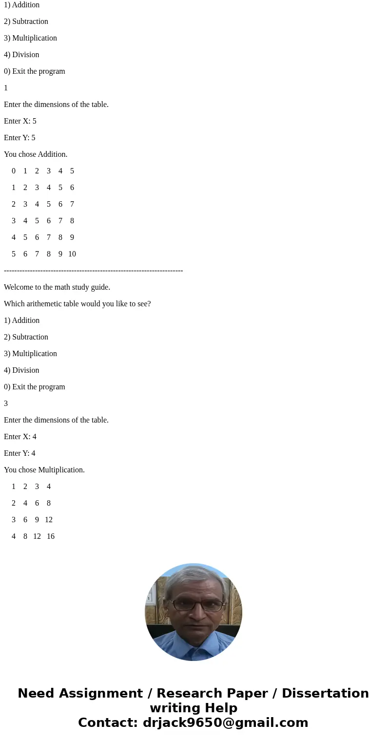 Im supposed to create a program that creates a calculations table with addition, subtraction, multiplication, or division. It should ask the user what table the Im supposed to create a program that creates a calculations table with addition, subtraction, multiplication, or division. It should ask the user what table the