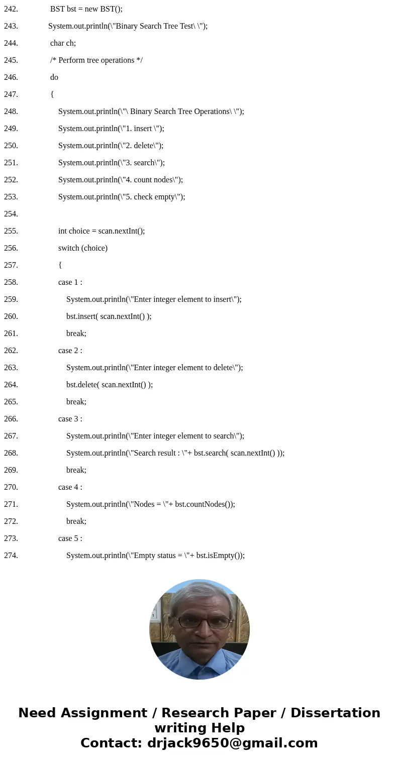 in this assignment you are asked to write a simple driver program and set of functions (maybein a library) that can be performed on a binary search tree. Your p in this assignment you are asked to write a simple driver program and set of functions (maybein a library) that can be performed on a binary search tree. Your p