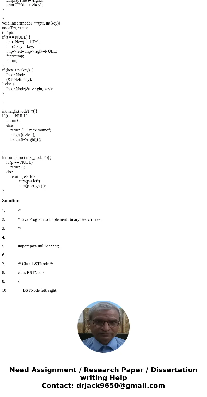 in this assignment you are asked to write a simple driver program and set of functions (maybein a library) that can be performed on a binary search tree. Your p in this assignment you are asked to write a simple driver program and set of functions (maybein a library) that can be performed on a binary search tree. Your p