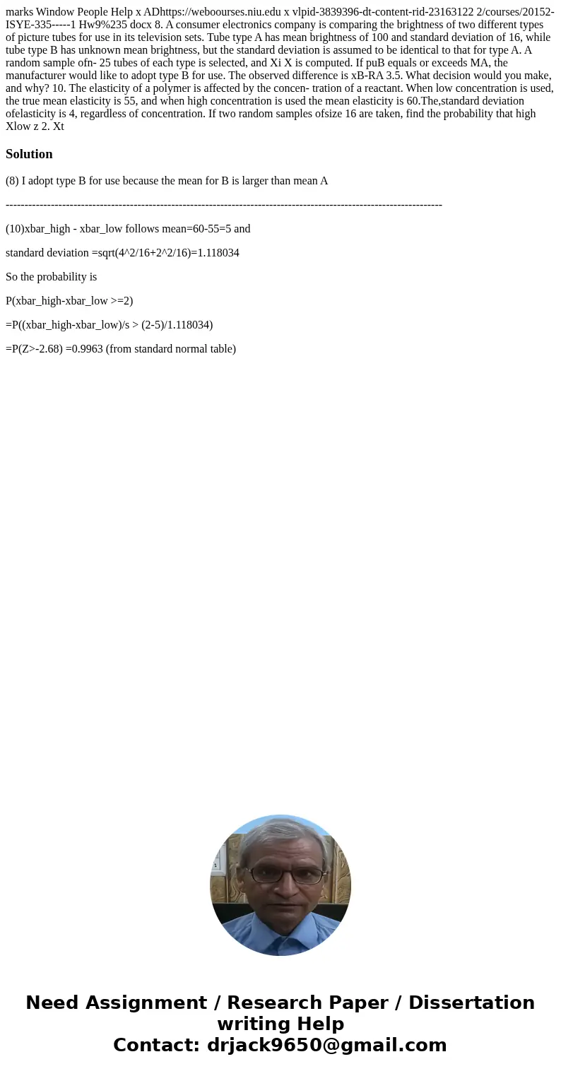 marks Window People Help x ADhttps://weboourses.niu.edu x vlpid-3839396-dt-content-rid-23163122 2/courses/20152-ISYE-335-----1 Hw9%235 docx 8. A consumer elect  marks Window People Help x ADhttps://weboourses.niu.edu x vlpid-3839396-dt-content-rid-23163122 2/courses/20152-ISYE-335-----1 Hw9%235 docx 8. A consumer elect