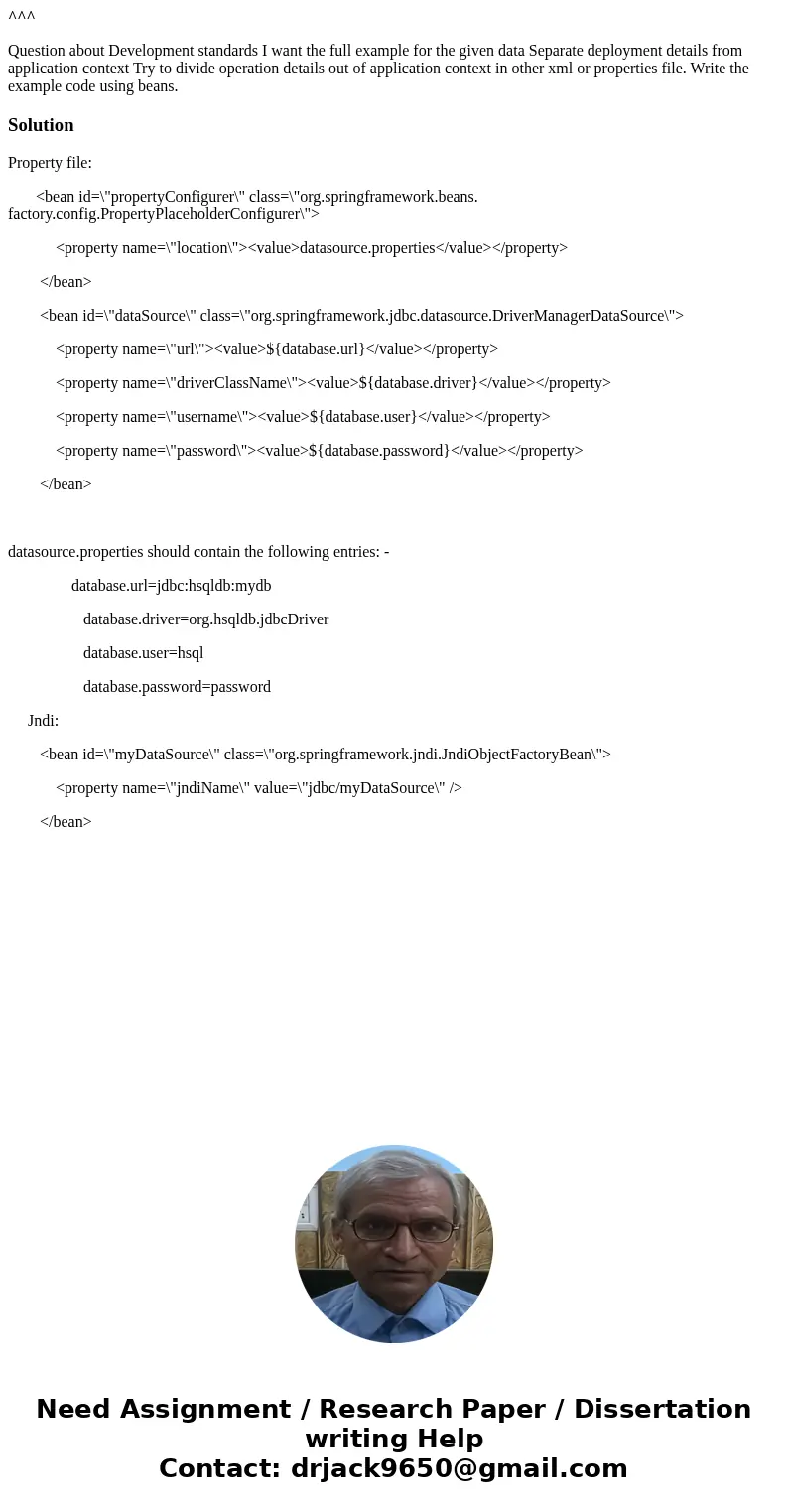 ^^^ Question about Development standards I want the full example for the given data Separate deployment details from application context Try to divide operation ^^^ Question about Development standards I want the full example for the given data Separate deployment details from application context Try to divide operation