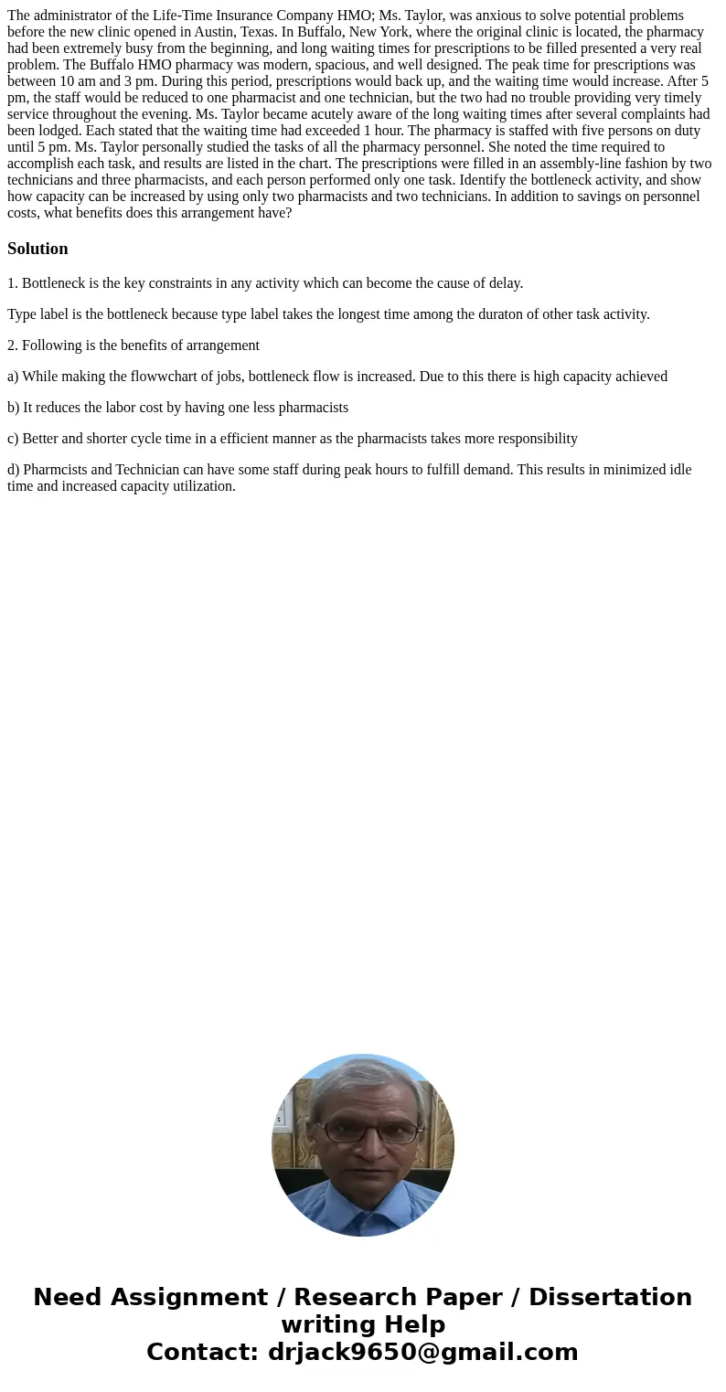 The administrator of the Life-Time Insurance Company HMO; Ms. Taylor, was anxious to solve potential problems before the new clinic opened in Austin, Texas. In  The administrator of the Life-Time Insurance Company HMO; Ms. Taylor, was anxious to solve potential problems before the new clinic opened in Austin, Texas. In