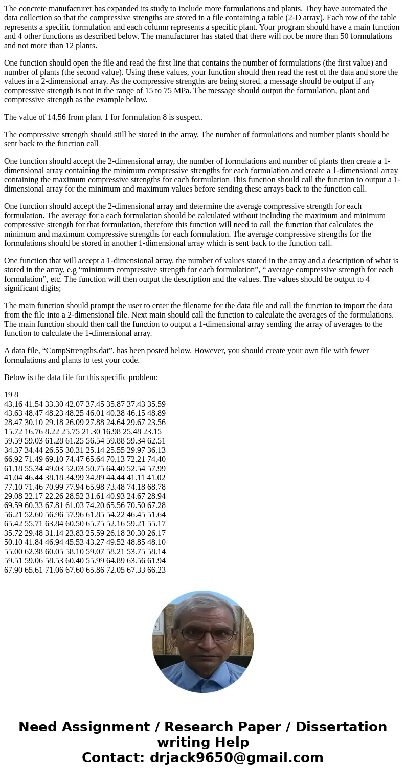 The concrete manufacturer has expanded its study to include more formulations and plants. They have automated the data collection so that the compressive streng The concrete manufacturer has expanded its study to include more formulations and plants. They have automated the data collection so that the compressive streng