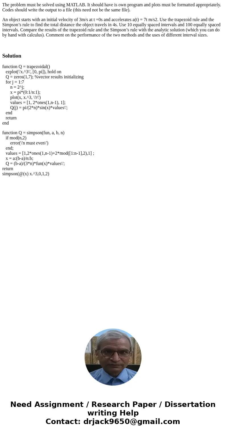 The problem must be solved using MATLAB. It should have is own program and plots must be formatted appropriately. Codes should write the output to a file (this  The problem must be solved using MATLAB. It should have is own program and plots must be formatted appropriately. Codes should write the output to a file (this