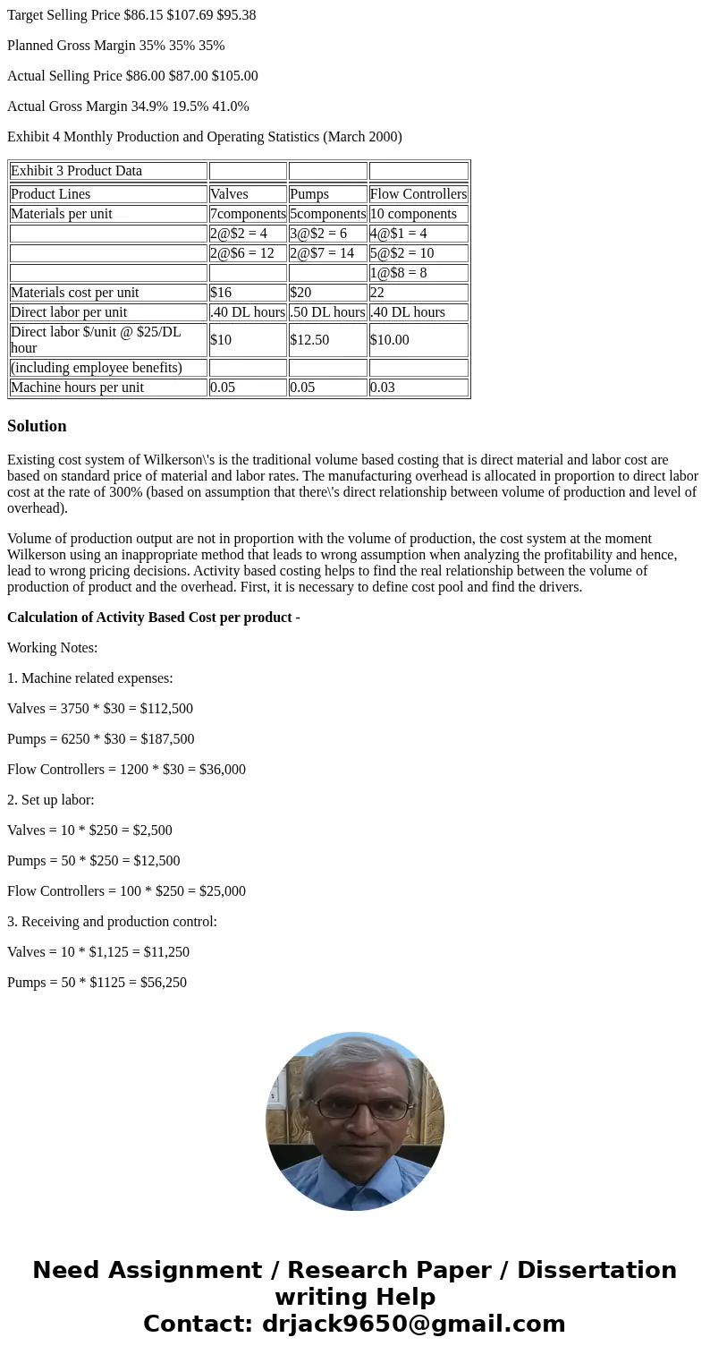 Wilkerson Case Prepare a table ( per unit and in total) showing sales, direct labor expenses, material expenses, machine expenses overhead, setup labor overhead Wilkerson Case Prepare a table ( per unit and in total) showing sales, direct labor expenses, material expenses, machine expenses overhead, setup labor overhead