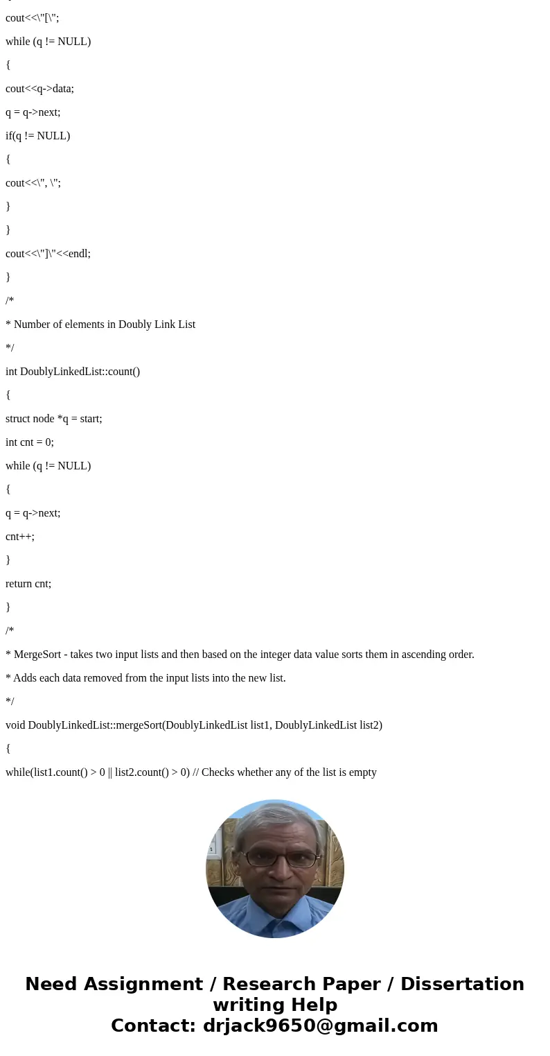  Write a function to merge two doubly linked lists. The input lists have their elements in sorted order, from lowest to highest. The output list should also be 