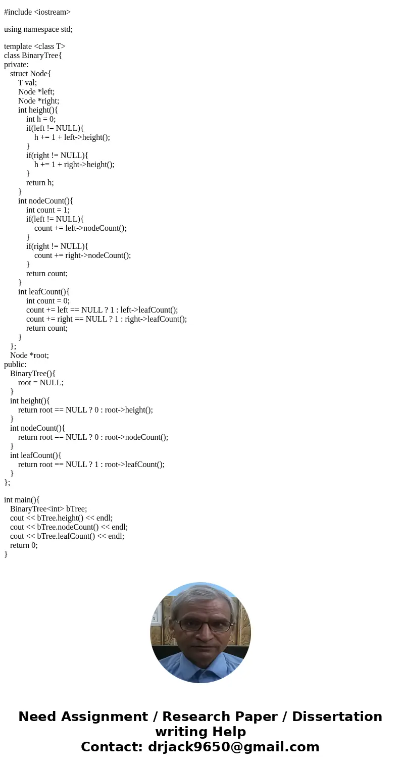 Binary Tree Write your own version of a class template that will create a binary tree that can hold values of any data type. Demonstrate the class with a driver