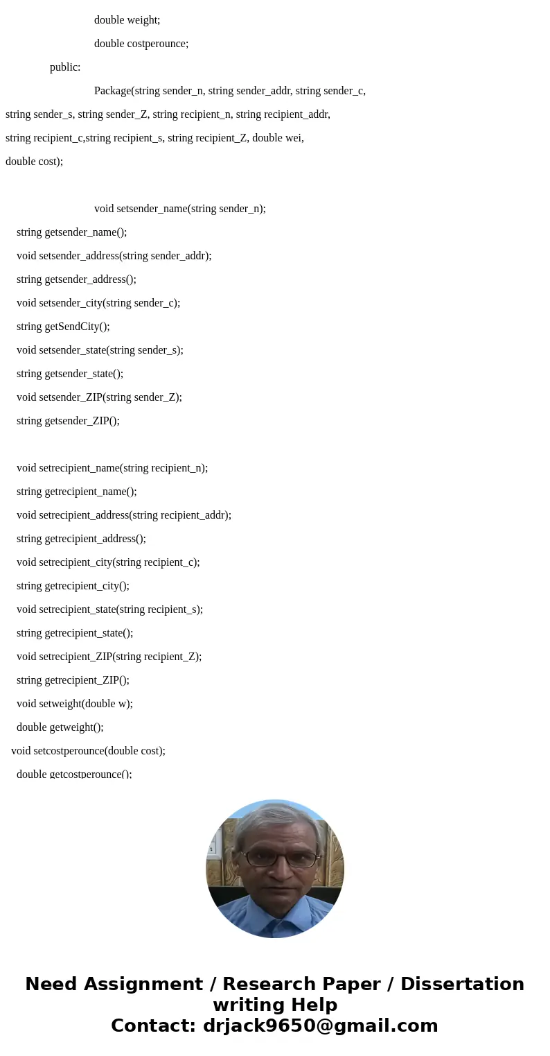 C++ Inheritance Hierarchy! Package-delivery services, such as FedEx\