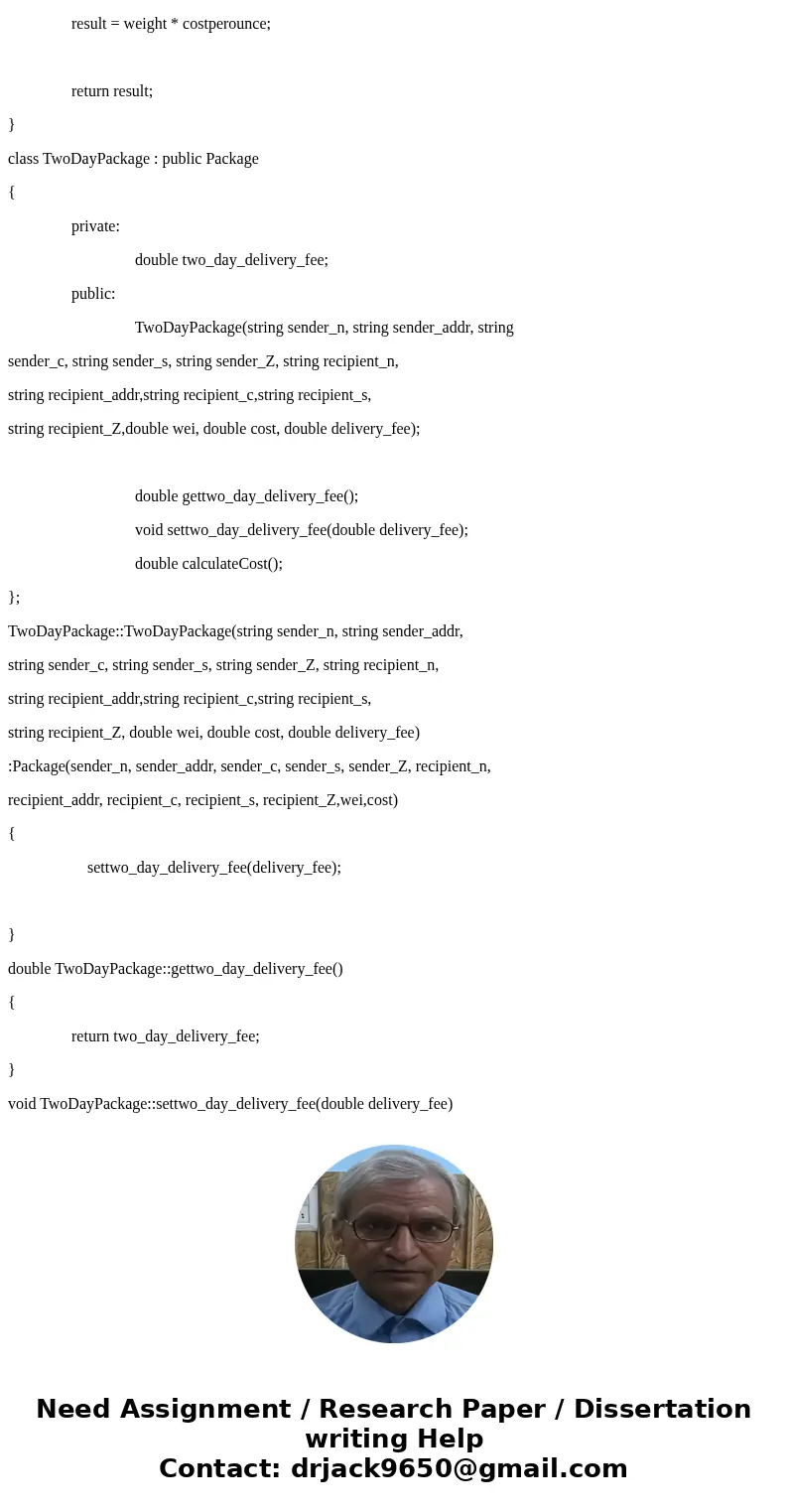 C++ Inheritance Hierarchy! Package-delivery services, such as FedEx\
