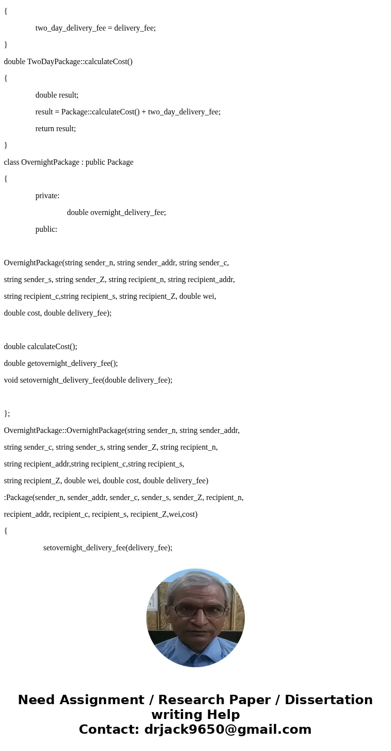 C++ Inheritance Hierarchy! Package-delivery services, such as FedEx\