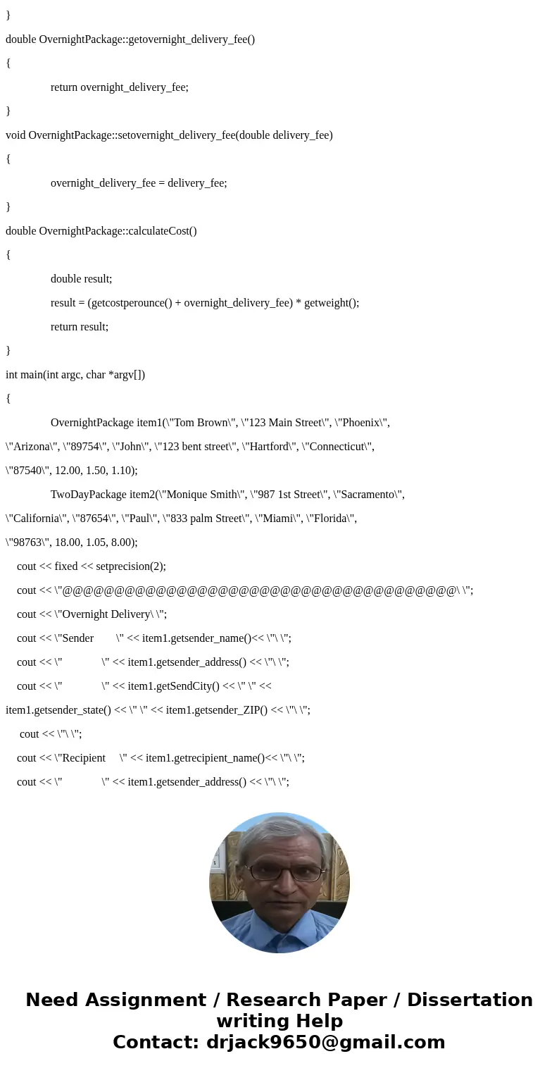 C++ Inheritance Hierarchy! Package-delivery services, such as FedEx\