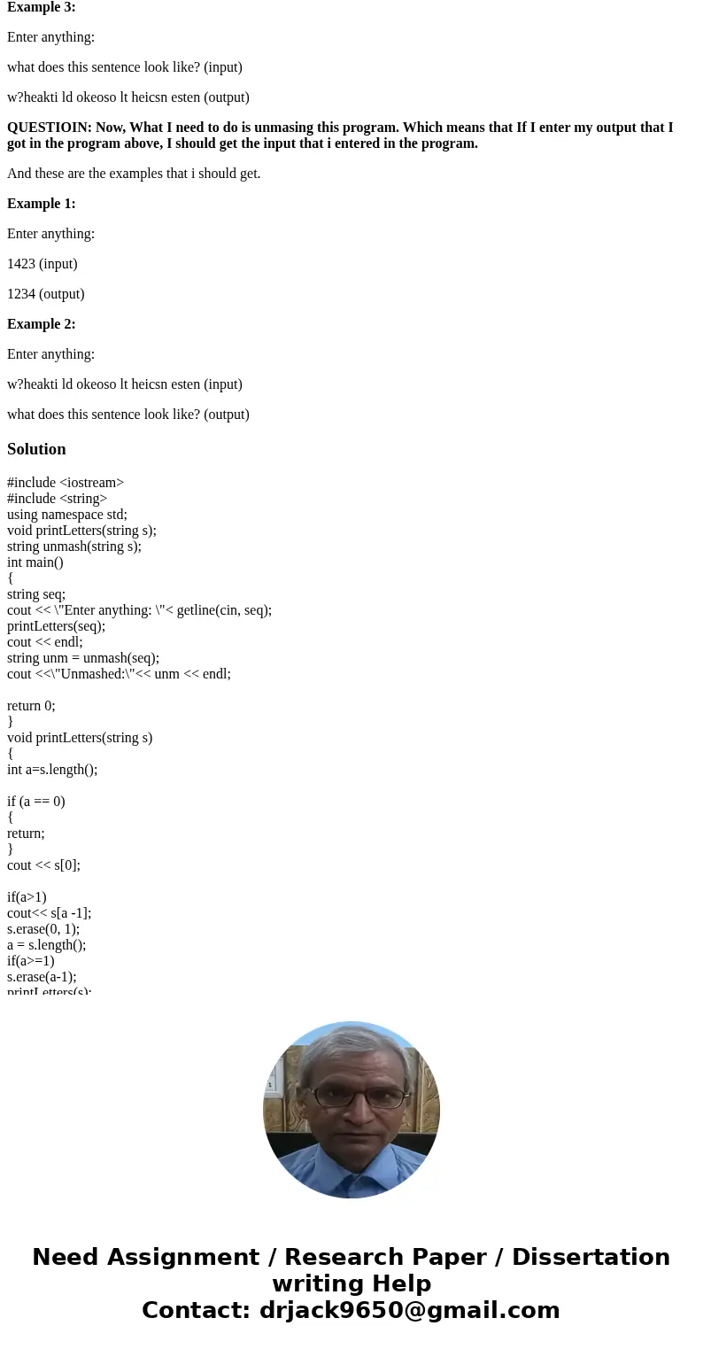 C++ Programming: I made a program that works for this task: Have a user input a string. Then display this string smashed up as follows: display the first charac