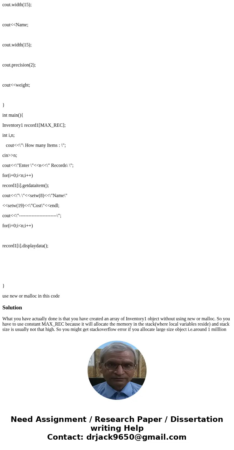 Do the following problem (it is different than on the slides) You will be making an inventory program. Let the user decide a number between 1-10 items. allocate