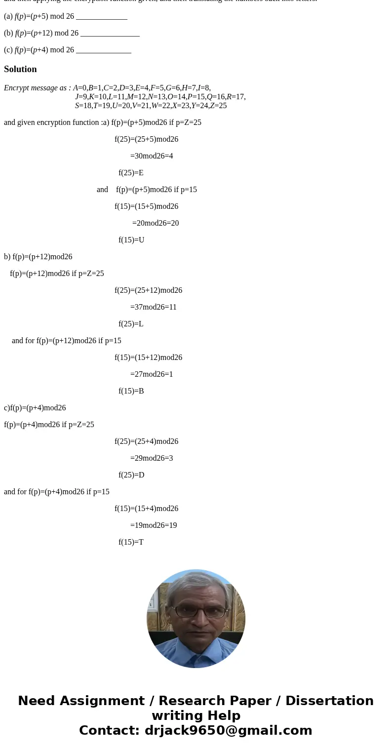 Encrypt the message \