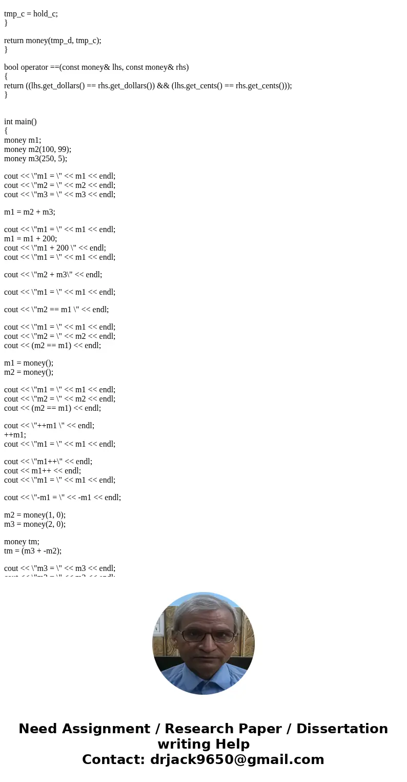 Fill in the multiplication, and division , modulus, <=, >=, -, * With division being a friend function Below is your main function #include <iostream&g