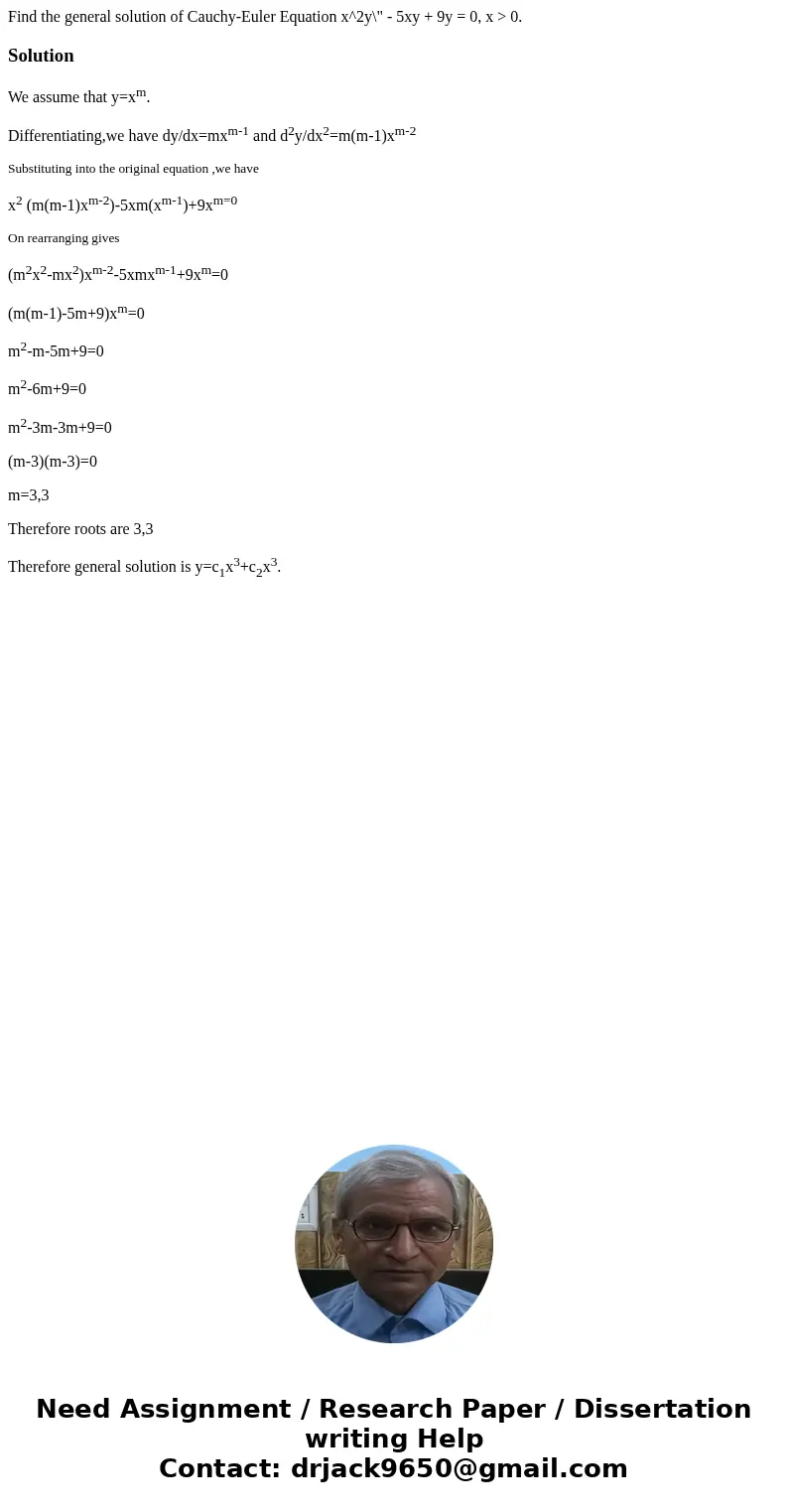  Find the general solution of Cauchy-Euler Equation x^2y\