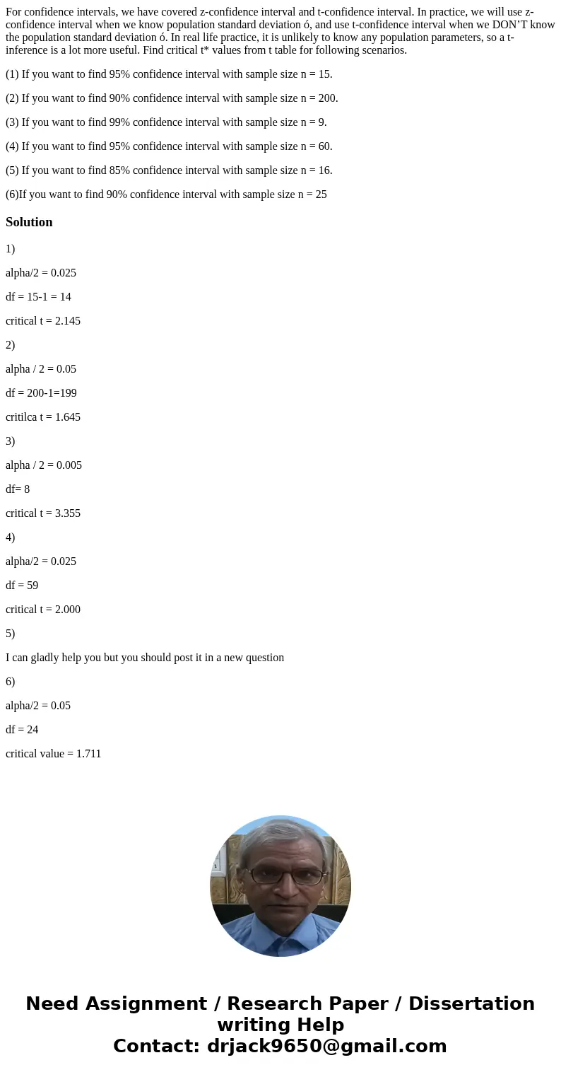 For confidence intervals, we have covered z-confidence interval and t-confidence interval. In practice, we will use z-confidence interval when we know populatio For confidence intervals, we have covered z-confidence interval and t-confidence interval. In practice, we will use z-confidence interval when we know populatio