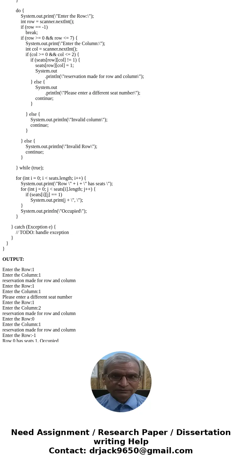 Introduction to Java Programming, Comprehensive Version (10th Edition) Methods And Arrays CharterAir wants to create a two dimension array to represent the seat