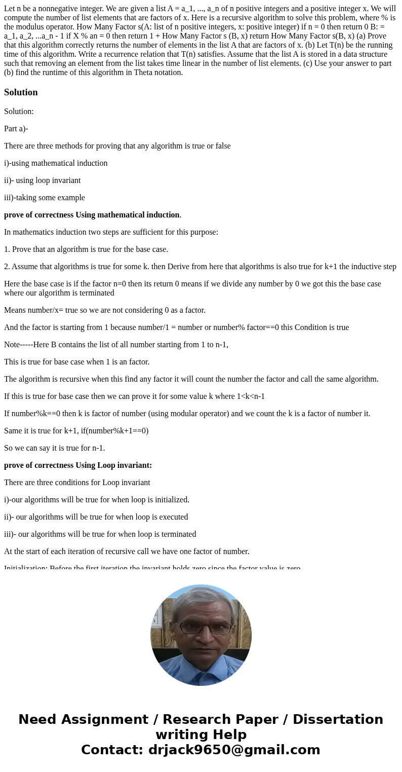  Let n be a nonnegative integer. We are given a list A = a_1, ..., a_n of n positive integers and a positive integer x. We will compute the number of list eleme