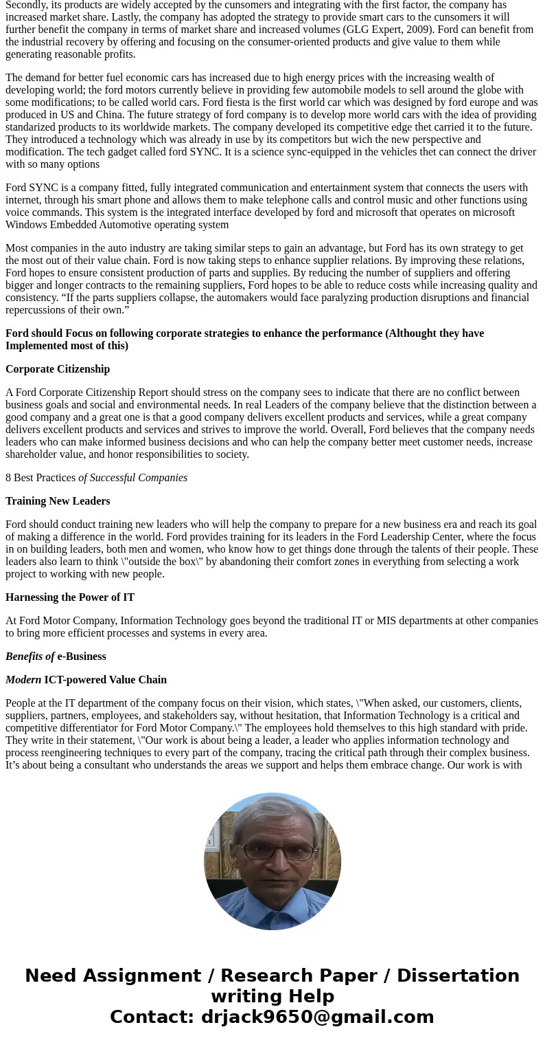 Recalling the distinction between corporate and business strategies, apply the key concepts for analyzing the scope of Ford Motor Company. What corporate strate Recalling the distinction between corporate and business strategies, apply the key concepts for analyzing the scope of Ford Motor Company. What corporate strate